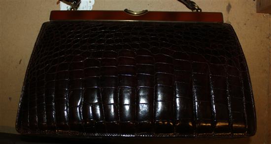 Crocodile skin handbag(-)